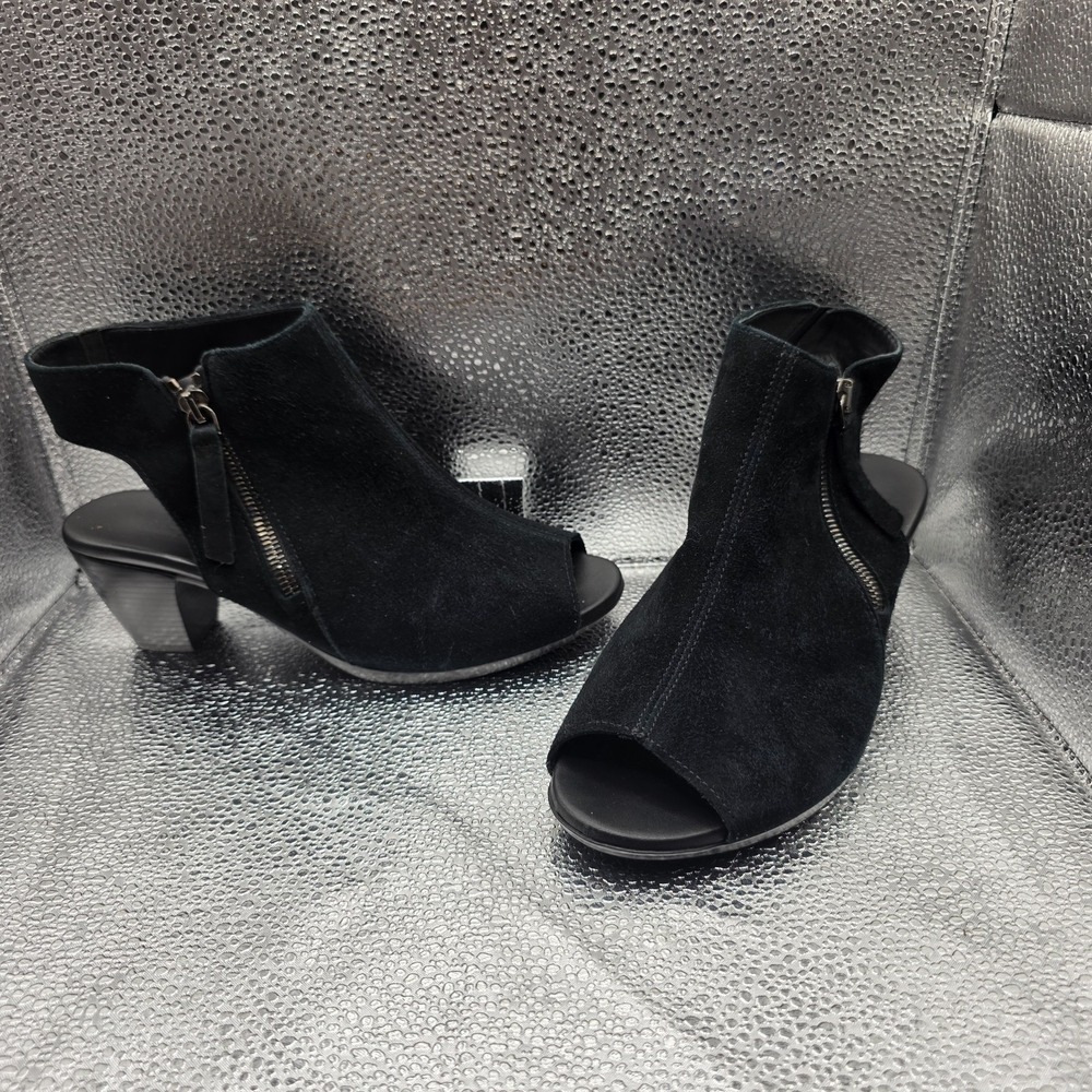 Munro American Suede Leather Slingback Sandals Open Toe Block Heel  Sz 6.5W USA